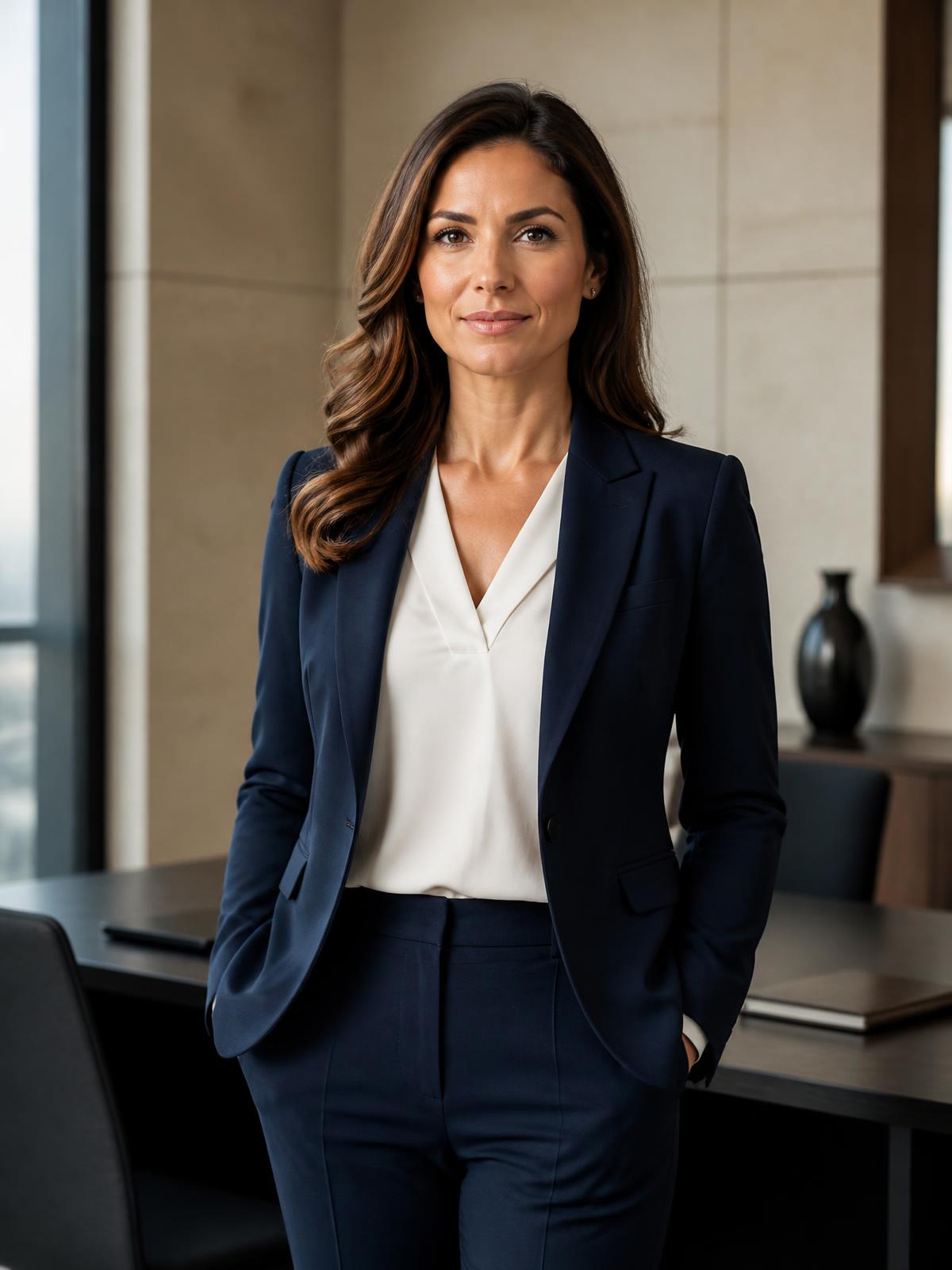 Confident investment professional in a tailored suit